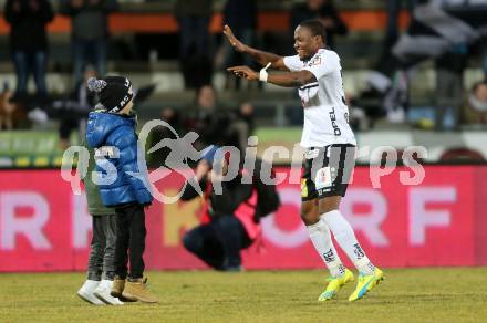 Fussball tipico Bundesliga. RZ Pellets WAC gegen SV Groedig. Jubel Issiaka Ouedraogo (WAC). Lavanttal Arena, am 20.2.2016.
Foto: Kuess
---
pressefotos, pressefotografie, kuess, qs, qspictures, sport, bild, bilder, bilddatenbank