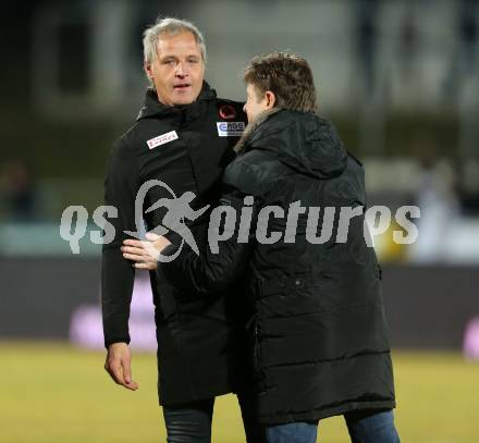 Fussball tipico Bundesliga. RZ Pellets WAC gegen SV Groedig. Jubel Trainer Heimo Pfeifenberger, Dietmar Riegler (WAC). Lavanttal Arena, am 20.2.2016.
Foto: Kuess
---
pressefotos, pressefotografie, kuess, qs, qspictures, sport, bild, bilder, bilddatenbank