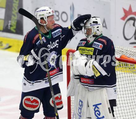 EBEL. Eishockey Bundesliga. EC VSV gegen UPC Vienna Capitals. Peter Robin Weihager, Jean Philippe Lamoureux (VSV). Villach, am 28.2.2016.
Foto: Kuess 


---
pressefotos, pressefotografie, kuess, qs, qspictures, sport, bild, bilder, bilddatenbank