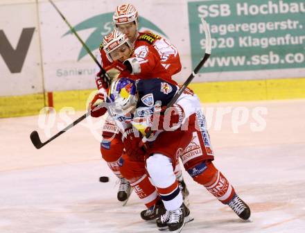 EBEL. Eishockey Bundesliga. KAC gegen EC Red Bull Salzburg. Stefan Geier,  (KAC), Ryan Duncan (Salzburg). Klagenfurt, am 28.2.2016.
Foto: Kuess

---
pressefotos, pressefotografie, kuess, qs, qspictures, sport, bild, bilder, bilddatenbank