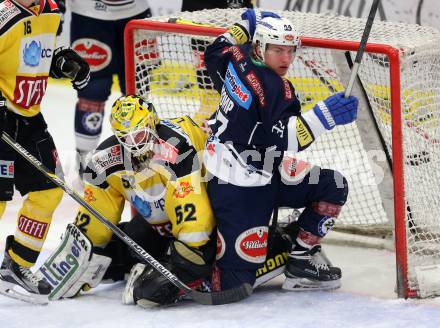 EBEL. Eishockey Bundesliga. EC VSV gegen UPC Vienna Capitals. Christof Kromp, (VSV), Nathan Lawson (Caps). Villach, am 28.2.2016.
Foto: Kuess 


---
pressefotos, pressefotografie, kuess, qs, qspictures, sport, bild, bilder, bilddatenbank