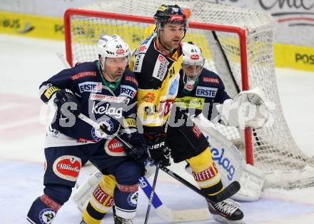 EBEL. Eishockey Bundesliga. EC VSV gegen UPC Vienna Capitals. Gerhard Unterluggauer, (VSV), Jonathan Ferland (Caps). Villach, am 28.2.2016.
Foto: Kuess 


---
pressefotos, pressefotografie, kuess, qs, qspictures, sport, bild, bilder, bilddatenbank