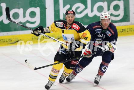 EBEL. Eishockey Bundesliga. EC VSV gegen UPC Vienna Capitals. Dustin Johner, (VSV), Jamie Johnson (Caps). Villach, am 28.2.2016.
Foto: Kuess 


---
pressefotos, pressefotografie, kuess, qs, qspictures, sport, bild, bilder, bilddatenbank