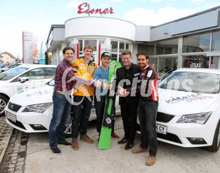 Snowboard, Rudern, Mountainbike Orientierung. Autouebergabe Autohaus Eisner. Stefan Weitensfelder, Florian Berg, Alexander Payer, Arno Arthofer, Kevin Haselsberger. Klagenfurt, 1.3.2016.
Foto: Kuess
---
pressefotos, pressefotografie, kuess, qs, qspictures, sport, bild, bilder, bilddatenbank