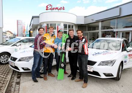 Snowboard, Rudern, Mountainbike Orientierung. Autouebergabe Autohaus Eisner. Stefan Weitensfelder, Florian Berg, Alexander Payer, Arno Arthofer, Kevin Haselsberger. Klagenfurt, 1.3.2016.
Foto: Kuess
---
pressefotos, pressefotografie, kuess, qs, qspictures, sport, bild, bilder, bilddatenbank