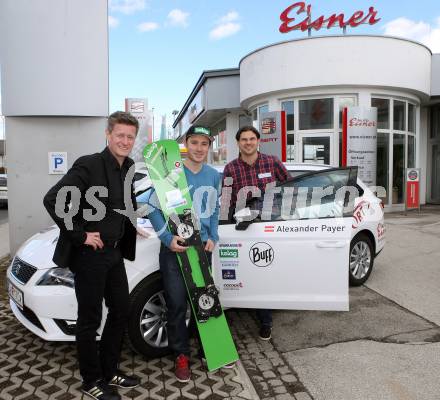 Snowboard. Autouebergabe Autohaus Eisner. Arno Arthofer, Alexander Payer, Stefan Weitensfelder. Klagenfurt, 1.3.2016.
Foto: Kuess
---
pressefotos, pressefotografie, kuess, qs, qspictures, sport, bild, bilder, bilddatenbank