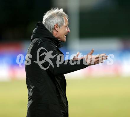 Fussball tipico Bundesliga. RZ Pellets WAC gegen Cashpoint SCR Altach. Trainer Heimo Pfeifenberger (WAC). Lavanttal Arena, am 1.3.2016.
Foto: Kuess
---
pressefotos, pressefotografie, kuess, qs, qspictures, sport, bild, bilder, bilddatenbank