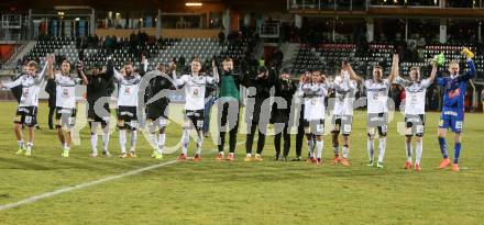 Fussball tipico Bundesliga. RZ Pellets WAC gegen Cashpoint SCR Altach. Jubel WAC. Lavanttal Arena, am 1.3.2016.
Foto: Kuess
---
pressefotos, pressefotografie, kuess, qs, qspictures, sport, bild, bilder, bilddatenbank