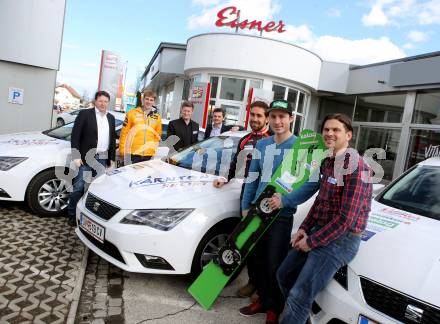 Snowboard, Rudern, Mountainbike Orientierung. Autouebergabe Autohaus Eisner. Florian Berg, Arno Arthofer, Kevin Haselsberger, Alexander Payer, Stefan Weitensfelder. Klagenfurt, 1.3.2016.
Foto: Kuess
---
pressefotos, pressefotografie, kuess, qs, qspictures, sport, bild, bilder, bilddatenbank