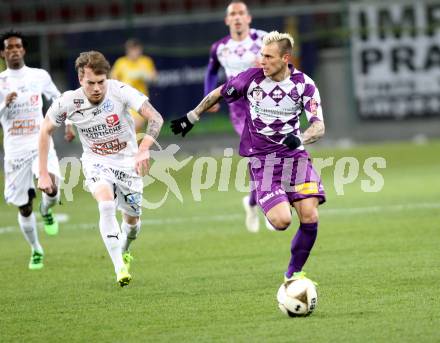 Fussball Sky go Erste Liga. SK Austria Klagenfurt gegen FAC Wien.  Rajko Rep (Klagenfurt), Thomas Weber (Wien). Klagenfurt, am 4.3.2016.
Foto: Kuess
---
pressefotos, pressefotografie, kuess, qs, qspictures, sport, bild, bilder, bilddatenbank