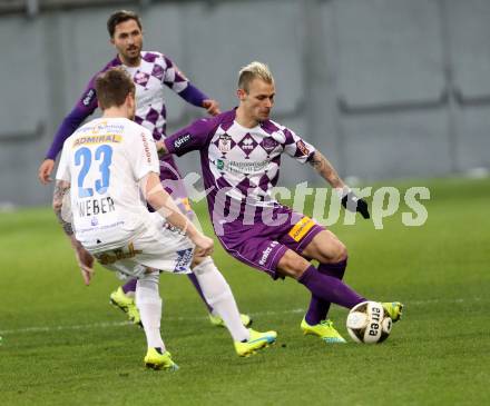 Fussball Sky go Erste Liga. SK Austria Klagenfurt gegen FAC Wien.  Rajko Rep (Klagenfurt), Thomas Weber (Wien). Klagenfurt, am 4.3.2016.
Foto: Kuess
---
pressefotos, pressefotografie, kuess, qs, qspictures, sport, bild, bilder, bilddatenbank