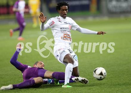 Fussball Sky go Erste Liga. SK Austria Klagenfurt gegen FAC Wien.  Christian Prawda (Klagenfurt), Flavio Dos Santos Dias (Wien). Klagenfurt, am 4.3.2016.
Foto: Kuess
---
pressefotos, pressefotografie, kuess, qs, qspictures, sport, bild, bilder, bilddatenbank