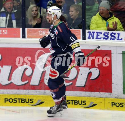 EBEL. Eishockey Bundesliga. EC VSV gegen UPC Vienna Capitals. Torjubel Rick Schofield (VSV). Villach, am 4.3.2016.
Foto: Kuess 


---
pressefotos, pressefotografie, kuess, qs, qspictures, sport, bild, bilder, bilddatenbank