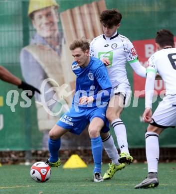 Fussball Regionalliga. Annabichler SV gegen Sturm Graz Amateure. Michael Krainer, (ASV), Philipp Seidl  (Sturm). Welzenegg, am 5.3.2016.
Foto: Kuess
---
pressefotos, pressefotografie, kuess, qs, qspictures, sport, bild, bilder, bilddatenbank