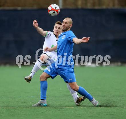 Fussball Regionalliga. Annabichler SV gegen Sturm Graz Amateure. Christian Dlopst,  (ASV), Brajan Grgic (Sturm). Welzenegg, am 5.3.2016.
Foto: Kuess
---
pressefotos, pressefotografie, kuess, qs, qspictures, sport, bild, bilder, bilddatenbank