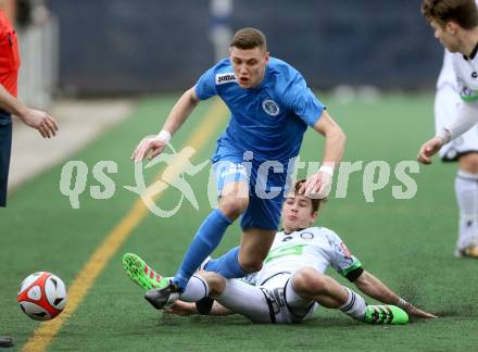 Fussball Regionalliga. Annabichler SV gegen Sturm Graz Amateure. Niko Maric,  (ASV), Romano Schmid (Sturm). Welzenegg, am 5.3.2016.
Foto: Kuess
---
pressefotos, pressefotografie, kuess, qs, qspictures, sport, bild, bilder, bilddatenbank