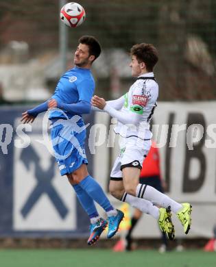 Fussball Regionalliga. Annabichler SV gegen Sturm Graz Amateure. Abian Jose Serrano Davila, (ASV), Philipp Seidl  (Sturm). Welzenegg, am 5.3.2016.
Foto: Kuess
---
pressefotos, pressefotografie, kuess, qs, qspictures, sport, bild, bilder, bilddatenbank