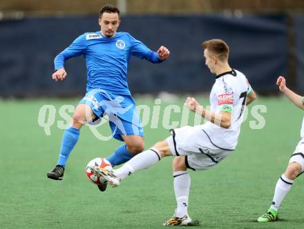 Fussball Regionalliga. Annabichler SV gegen Sturm Graz Amateure. Vahid Muharemovic, (ASV), Brajan Grgic  (Sturm). Welzenegg, am 5.3.2016.
Foto: Kuess
---
pressefotos, pressefotografie, kuess, qs, qspictures, sport, bild, bilder, bilddatenbank