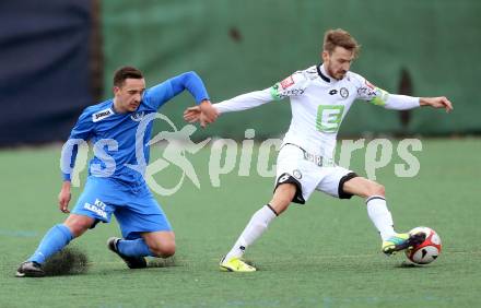 Fussball Regionalliga. Annabichler SV gegen Sturm Graz Amateure. Vahid Muharemovic,  (ASV), David Schnaderbeck (Sturm). Welzenegg, am 5.3.2016.
Foto: Kuess
---
pressefotos, pressefotografie, kuess, qs, qspictures, sport, bild, bilder, bilddatenbank