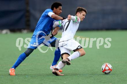 Fussball Regionalliga. Annabichler SV gegen Sturm Graz Amateure. Sandro Jose Da Silva, (ASV),  Marco Sebastian Gantschnig (Sturm). Welzenegg, am 5.3.2016.
Foto: Kuess
---
pressefotos, pressefotografie, kuess, qs, qspictures, sport, bild, bilder, bilddatenbank