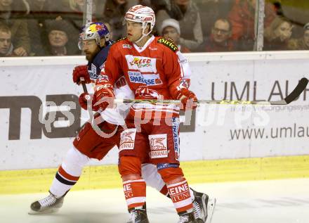 EBEL. Eishockey Bundesliga. KAC gegen EC Red Bull Salzburg. Thomas HUndertpfund, (KAC), Zdenek Kutlak  (Salzburg). Klagenfurt, am 8.3.2016.
Foto: Kuess

---
pressefotos, pressefotografie, kuess, qs, qspictures, sport, bild, bilder, bilddatenbank