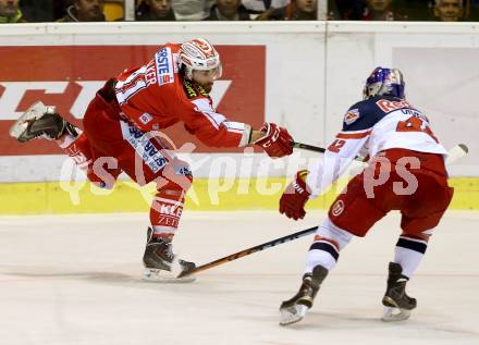 EBEL. Eishockey Bundesliga. KAC gegen EC Red Bull Salzburg. Luke Walker,  (KAC), Layne Viveiros (Salzburg). Klagenfurt, am 8.3.2016.
Foto: Kuess

---
pressefotos, pressefotografie, kuess, qs, qspictures, sport, bild, bilder, bilddatenbank