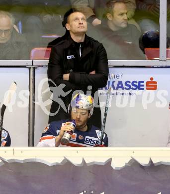 EBEL. Eishockey Bundesliga. KAC gegen EC Red Bull Salzburg. Trainer Dan Ratushny (Salzburg). Klagenfurt, am 8.3.2016.
Foto: Kuess

---
pressefotos, pressefotografie, kuess, qs, qspictures, sport, bild, bilder, bilddatenbank