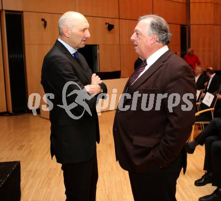 Kaerntner Fussballverband. Ordentliche Hauptversammlung.  Manfred Mertel, Alfred Ludwig (OEFB Generaldirektor). Villach, am 11.3.2016.
Foto: Kuess
---
pressefotos, pressefotografie, kuess, qs, qspictures, sport, bild, bilder, bilddatenbank