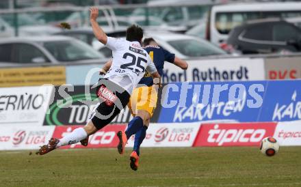 Fussball tipico Bundesliga. RZ Pellets WAC gegen FC Red Bull Salzburg. Joachim Standfest, (WAC), Valon Berisha (Salzburg). Lavanttal Arena Wolfsberg, am 12.3.2016.
Foto: Kuess
---
pressefotos, pressefotografie, kuess, qs, qspictures, sport, bild, bilder, bilddatenbank