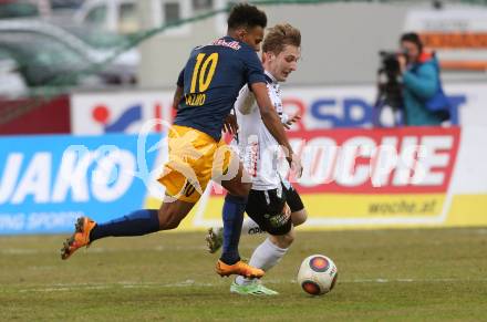 Fussball tipico Bundesliga. RZ Pellets WAC gegen FC Red Bull Salzburg. Marc Andre Schmerboeck, (WAC), Valentino Lazaro (Salzburg). Lavanttal Arena Wolfsberg, am 12.3.2016.
Foto: Kuess
---
pressefotos, pressefotografie, kuess, qs, qspictures, sport, bild, bilder, bilddatenbank