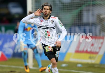 Fussball tipico Bundesliga. RZ Pellets WAC gegen FC Red Bull Salzburg. Torjubel Ynclan Pajares Jacobo Maria, (WAC). Lavanttal Arena Wolfsberg, am 12.3.2016.
Foto: Kuess
---
pressefotos, pressefotografie, kuess, qs, qspictures, sport, bild, bilder, bilddatenbank