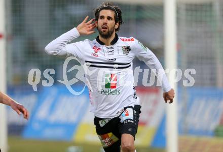 Fussball tipico Bundesliga. RZ Pellets WAC gegen FC Red Bull Salzburg. Torjubel Ynclan Pajares Jacobo Maria, (WAC). Lavanttal Arena Wolfsberg, am 12.3.2016.
Foto: Kuess
---
pressefotos, pressefotografie, kuess, qs, qspictures, sport, bild, bilder, bilddatenbank