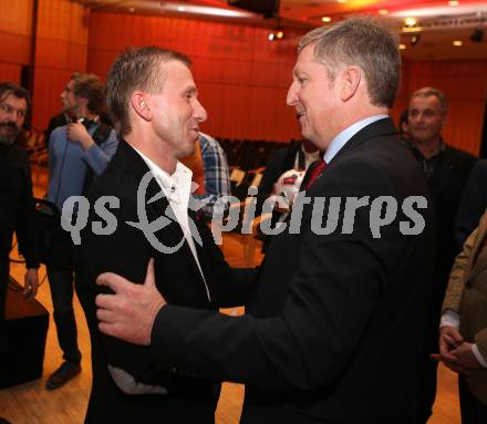 Kaerntner Fussballverband. Ordentliche Hauptversammlung.  Klaus Mittersdorfer, Horst Noessler. Villach, am 11.3.2016.
Foto: Kuess
---
pressefotos, pressefotografie, kuess, qs, qspictures, sport, bild, bilder, bilddatenbank