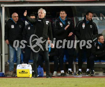 Fussball tipico Bundesliga. RZ Pellets WAC gegen FC Red Bull Salzburg. Trainer Heimo Pfeifenberger (WAC). Lavanttal Arena Wolfsberg, am 12.3.2016.
Foto: Kuess
---
pressefotos, pressefotografie, kuess, qs, qspictures, sport, bild, bilder, bilddatenbank