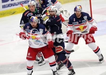 EBEL. Eishockey Bundesliga. EC VSV gegen EC Red Bull Salzburg. Miha Verlic, 	Patrick Platzer (VSV), Ben Walter, Brian Fahey (Salzburg). Villach, am 15.3.2016.
Foto: Kuess 


---
pressefotos, pressefotografie, kuess, qs, qspictures, sport, bild, bilder, bilddatenbank