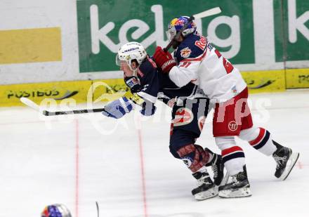 EBEL. Eishockey Bundesliga. EC VSV gegen EC Red Bull Salzburg. Christoph Kromp,  (VSV), Brett Sterling (Salzburg). Villach, am 15.3.2016.
Foto: Kuess 


---
pressefotos, pressefotografie, kuess, qs, qspictures, sport, bild, bilder, bilddatenbank