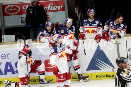 EBEL. Eishockey Bundesliga. EC VSV gegen EC Red Bull Salzburg. Salzburg enttaeuscht. Villach, am 15.3.2016.
Foto: Kuess 


---
pressefotos, pressefotografie, kuess, qs, qspictures, sport, bild, bilder, bilddatenbank