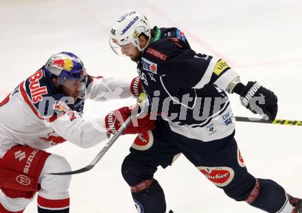 EBEL. Eishockey Bundesliga. EC VSV gegen EC Red Bull Salzburg. Ziga Pance,  (VSV), Brian Fahey (Salzburg). Villach, am 15.3.2016.
Foto: Kuess 


---
pressefotos, pressefotografie, kuess, qs, qspictures, sport, bild, bilder, bilddatenbank