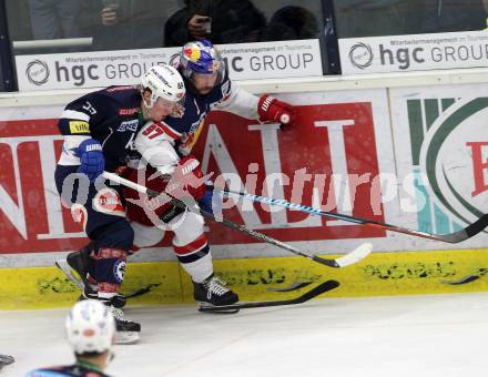 EBEL. Eishockey Bundesliga. EC VSV gegen EC Red Bull Salzburg. Christoph Kromp,  (VSV), Pehr Ledin (Salzburg). Villach, am 15.3.2016.
Foto: Kuess 


---
pressefotos, pressefotografie, kuess, qs, qspictures, sport, bild, bilder, bilddatenbank