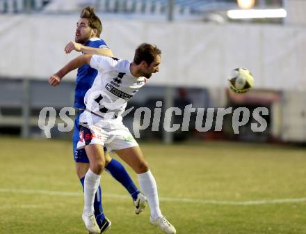 Fussball Kaerntner Liga. SAK gegen ATSV Wolfsberg. Marjan Kropiunik,  (SAK), Stefan Stueckler (Wolfsberg). Welzenegg, am 18.3.2016.
Foto: Kuess
---
pressefotos, pressefotografie, kuess, qs, qspictures, sport, bild, bilder, bilddatenbank