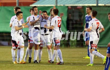 Fussball Kaerntner Liga. SAK gegen ATSV Wolfsberg.  Torjubel SAK. Welzenegg, am 18.3.2016.
Foto: Kuess
---
pressefotos, pressefotografie, kuess, qs, qspictures, sport, bild, bilder, bilddatenbank