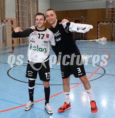 Handball Bundesliga. Oberes Play Off. Schlafraum.at gegen SC Ferlach. Jubel Izudin Mujanovic, Risto Arnaudovski  (SCF). Viktring, am 19.3.2016.
Foto: Kuess
---
pressefotos, pressefotografie, kuess, qs, qspictures, sport, bild, bilder, bilddatenbank