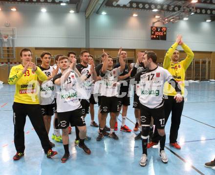 Handball Bundesliga. Oberes Play Off. Schlafraum.at gegen SC Ferlach. Jubel   (SCF). Viktring, am 19.3.2016.
Foto: Kuess
---
pressefotos, pressefotografie, kuess, qs, qspictures, sport, bild, bilder, bilddatenbank