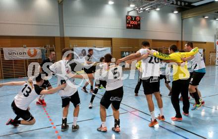 Handball Bundesliga. Oberes Play Off. Schlafraum.at gegen SC Ferlach. Jubel   (SCF). Viktring, am 19.3.2016.
Foto: Kuess
---
pressefotos, pressefotografie, kuess, qs, qspictures, sport, bild, bilder, bilddatenbank