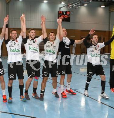 Handball Bundesliga. Oberes Play Off. Schlafraum.at gegen SC Ferlach. Jubel   (SCF). Viktring, am 19.3.2016.
Foto: Kuess
---
pressefotos, pressefotografie, kuess, qs, qspictures, sport, bild, bilder, bilddatenbank