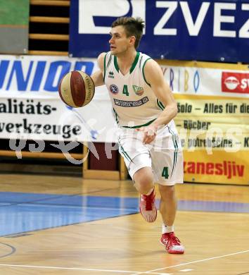 Basketball 2. Bundesliga 2015/16 VF Spiel 1. KOS Celovec gegen Radenthein Garnets. Ziga Erculj  (KOS Celovec). Klagenfurt, 19.3.2016.
Foto: Kuess
---
pressefotos, pressefotografie, kuess, qs, qspictures, sport, bild, bilder, bilddatenbank