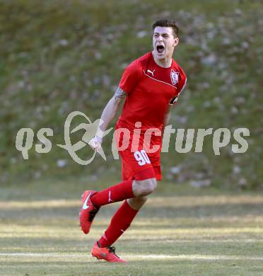 Fussball Kaerntner Liga. ATUS Ferlach gegen Maria Saal. Torjubel Lukas Jaklitsch (Ferlach). Ferlach, am 19.3.2016.
Foto: Kuess
---
pressefotos, pressefotografie, kuess, qs, qspictures, sport, bild, bilder, bilddatenbank