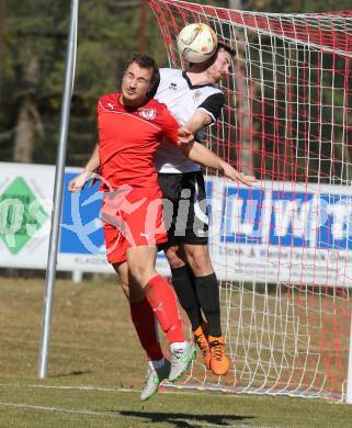 Fussball Kaerntner Liga. ATUS Ferlach gegen Maria Saal. Alexander Krainer,  (Ferlach), Marco Mueller (Maria Saal). Ferlach, am 19.3.2016.
Foto: Kuess
---
pressefotos, pressefotografie, kuess, qs, qspictures, sport, bild, bilder, bilddatenbank