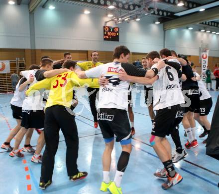 Handball Bundesliga. Oberes Play Off. Schlafraum.at gegen SC Ferlach. Jubel   (SCF). Viktring, am 19.3.2016.
Foto: Kuess
---
pressefotos, pressefotografie, kuess, qs, qspictures, sport, bild, bilder, bilddatenbank