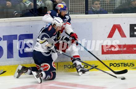 EBEL. Eishockey Bundesliga. EC VSV gegen EC Red Bull Salzburg. Valentin Leiler,  (VSV), Alexander Pallestrang (Salzburg). Villach, am 20.3.2016.
Foto: Kuess 


---
pressefotos, pressefotografie, kuess, qs, qspictures, sport, bild, bilder, bilddatenbank